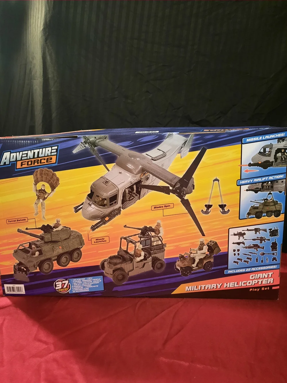 Adventure Force Giant Military Helicopter Playset With Action Figures & Vehicles